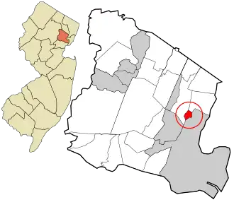 Location in Essex County and the state of New Jersey.