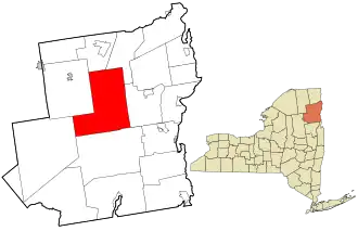 Location in Essex County and the state of New York