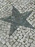 Star in sidewalk calçada.