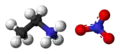 Ball and stick model of ethylammonium nitrate