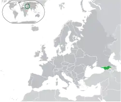 Map showing Georgia in Europe