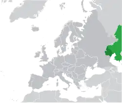 Map showing Kazakhstan in Europe