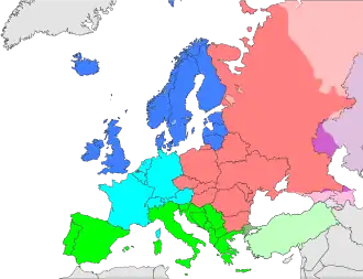 UN geoscheme for Europe   Eastern Europe   Northern Europe   Southern Europe   Western Europe