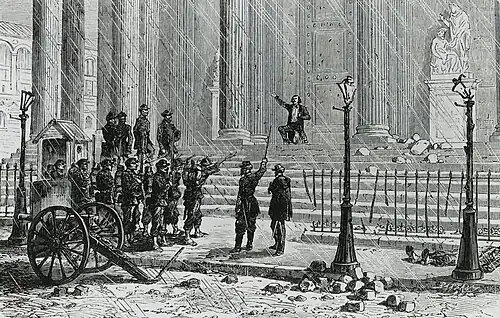 Execution of the journalist Jean-Baptiste Millière by the Versailles troops, on the steps of the Pantheon