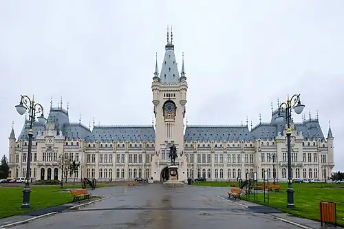 Gothic Revival - Palace of Culture, Iași, 1906–1926, by Ion D. Berindei, Filip Xenopol and Grigore Cerchez[46]