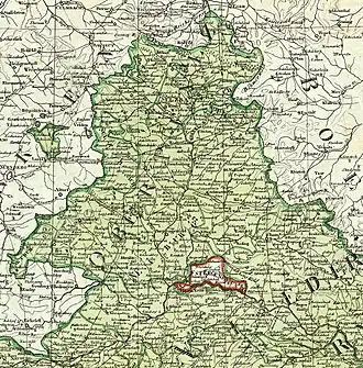 1807 map showing the Principality of Regensburg enclaved within Bavaria