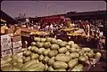 Watermelons for sale, with the elevated Central Artery at rear, 1973