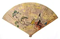 Japanese foldable fan of late Heian period (12th century)