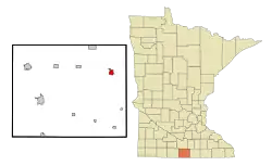 Location of Wells, Minnesota