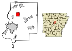 Location of Greenbrier in Faulkner County, Arkansas.
