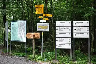 Hiking signs at the LAF hill station