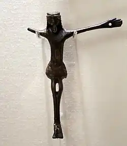 Crucifix in gilded copper-alloy, c. 1470