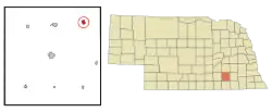 Location of Exeter, Nebraska