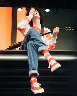 Actor Finn Wolfhard wearing early 2020s Indie Fashion