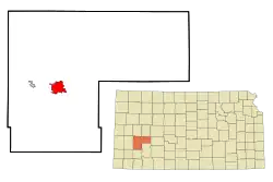 Location within Finney County and Kansas