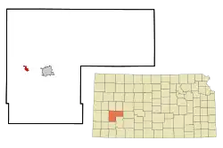 Location within Finney County and Kansas