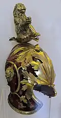 15th-century parade helmet, with later work