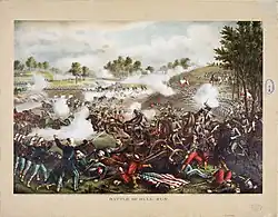 19th century chromolitograph of the First Battle of Bull Run