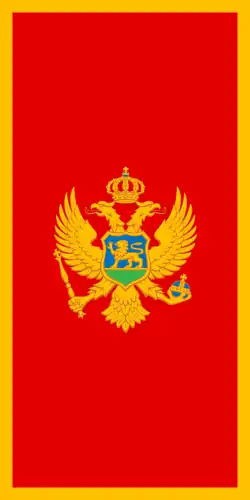 Vertical variation of the flag of Montenegro.