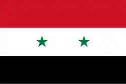 Yemen Arab Republic, (1962, derived from the flag of the United Arab Republic)