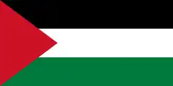 Palestinian flag with darker colours, used frequently