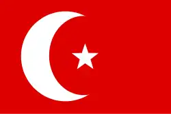 Flag of the Kingdom of Samoa as depicted in the Flags of Paradise chart, similar to the Ottoman flag (1858-1873)