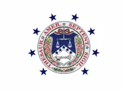 The former flag of the U.S. Secretary of the Treasury, originating from 1887. It was used until 1915.
