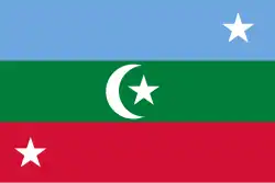 Flag used by the breakaway Suvadive Republic of the southern atolls (1959 to 1963).