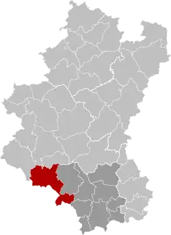 Location of Florenville in Luxembourg province