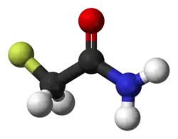 Ball-and-stick model of fluoroacetamide