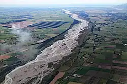 Aerial photograph of Waimakariri River