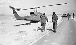 A Bell 212 Iroquois Anafa (2 turbines) of 124 Squadron "Rolling Sword" from Palmachim Airbase in 1982