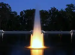 Underlit fountain at Forest Park