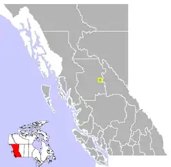 Location of Fort St. James in British Columbia