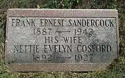 Frank Ernest Sandercock grave marker