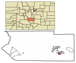 Location of Rockvale in Fremont County, Colorado.