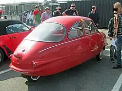 Rear view of a fibreglass car