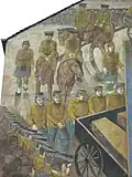 Leith tenement mural depicting the funeral procession