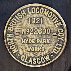 NBL builder's plate