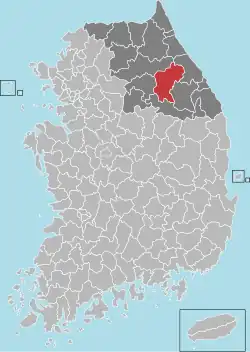 Location in Gangwon Province, South Korea