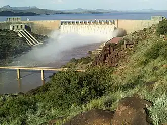 Gariep Dam overflowing in January 2011