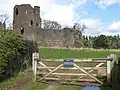 Gated entrance to Grosmont Castle