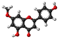 Ball-and-stick model of genkwanin