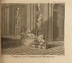 The tomb of Cardinal de Richelieu in the Sorbonne Chapel in Paris.