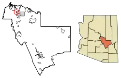 Location of East Verde Estates in Gila County, Arizona.