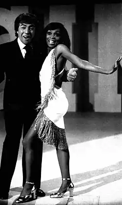 Bramieri and Lola Falana during the show Hai visto mai?