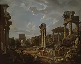 A Capriccio of the Roman Forum (1741), oil on canvas, 170.8 x 217.8 cm., Yale University Art Gallery