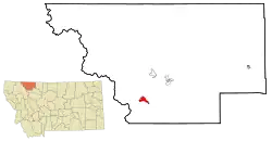 Location of East Glacier Park, Montana