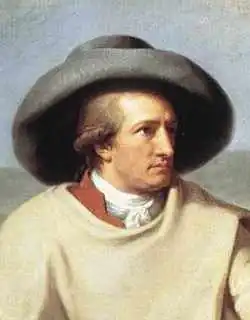 Detail of a portrait of Johann Wolfgang von Goethe by Johann Heinrich Wilhelm Tischbein, oil on canvas.
