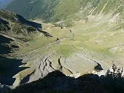 View towards a glacial valley